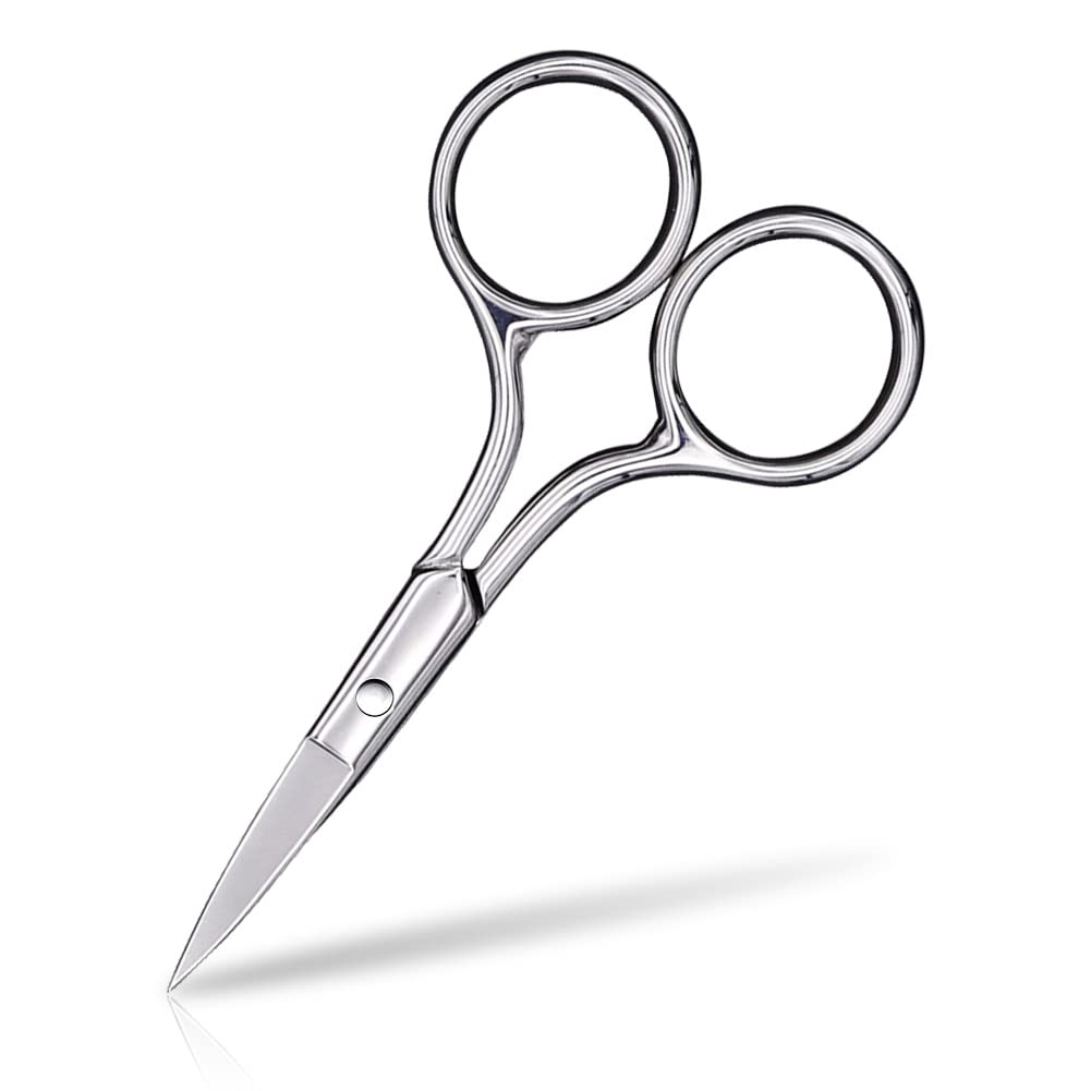 AsonTao eyebrow scissors close-up for precise grooming.