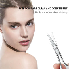AsonTao round-tip scissors for eyebrow trimming, smooth and precise.