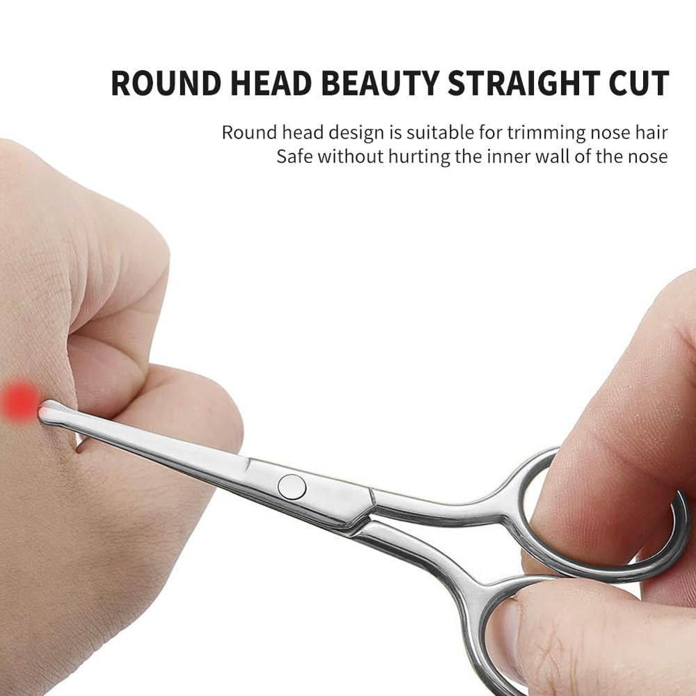 AsonTao round-tip scissors for mustache trimming, clean lines.
