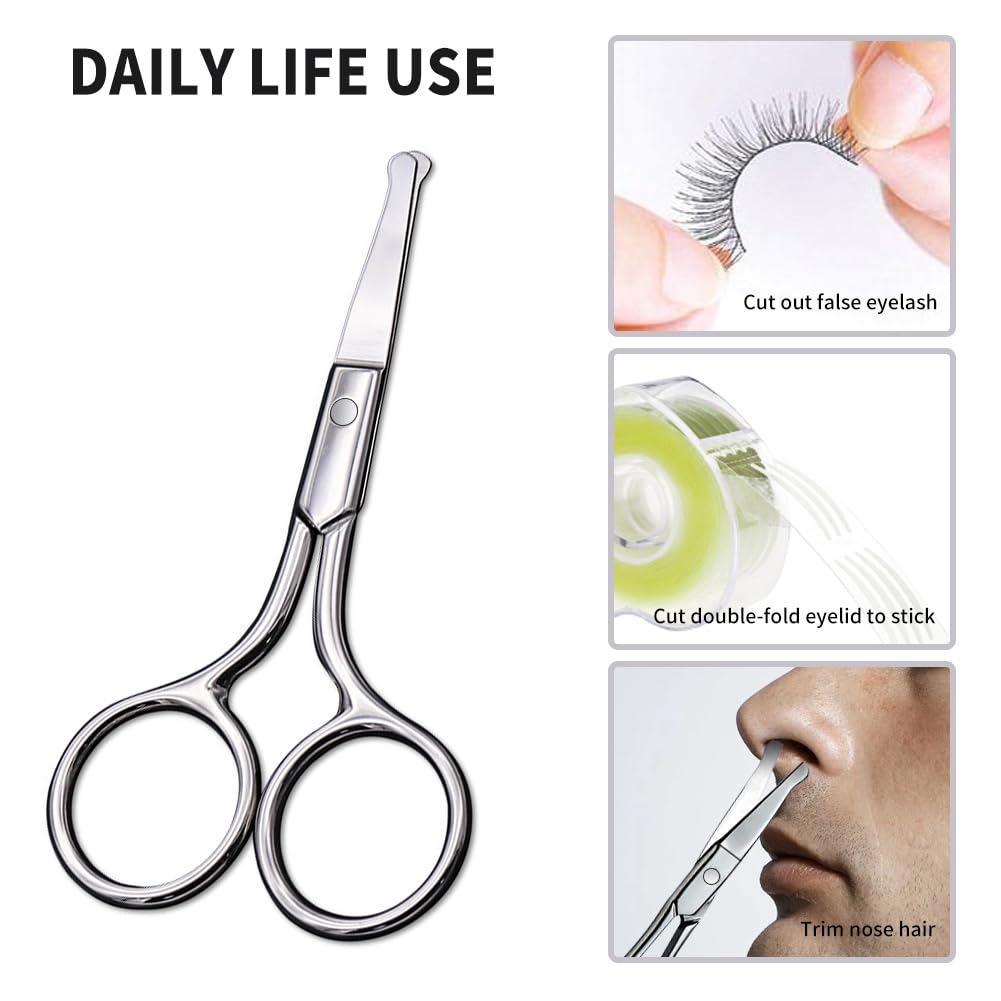 AsonTao stainless-steel grooming scissors, compact, durable build.