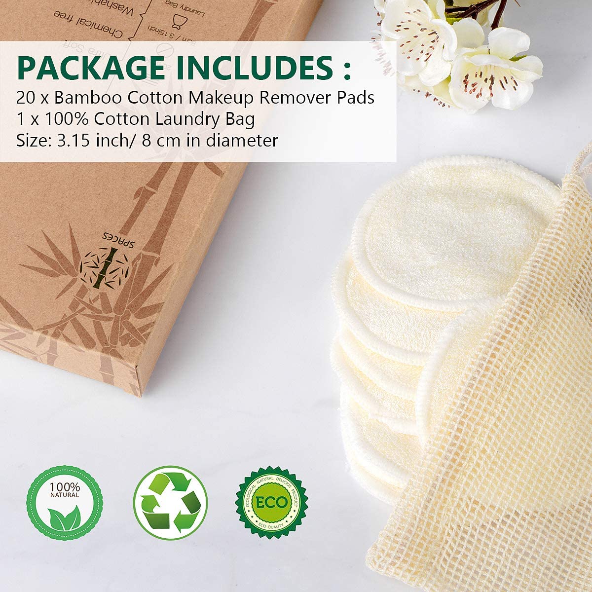 ASSpaces reusable cotton rounds closeup, soft texture for makeup removal and refreshing skin.