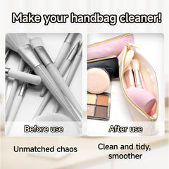Aspamms zippered purse cosmetic organizer showing secure closure