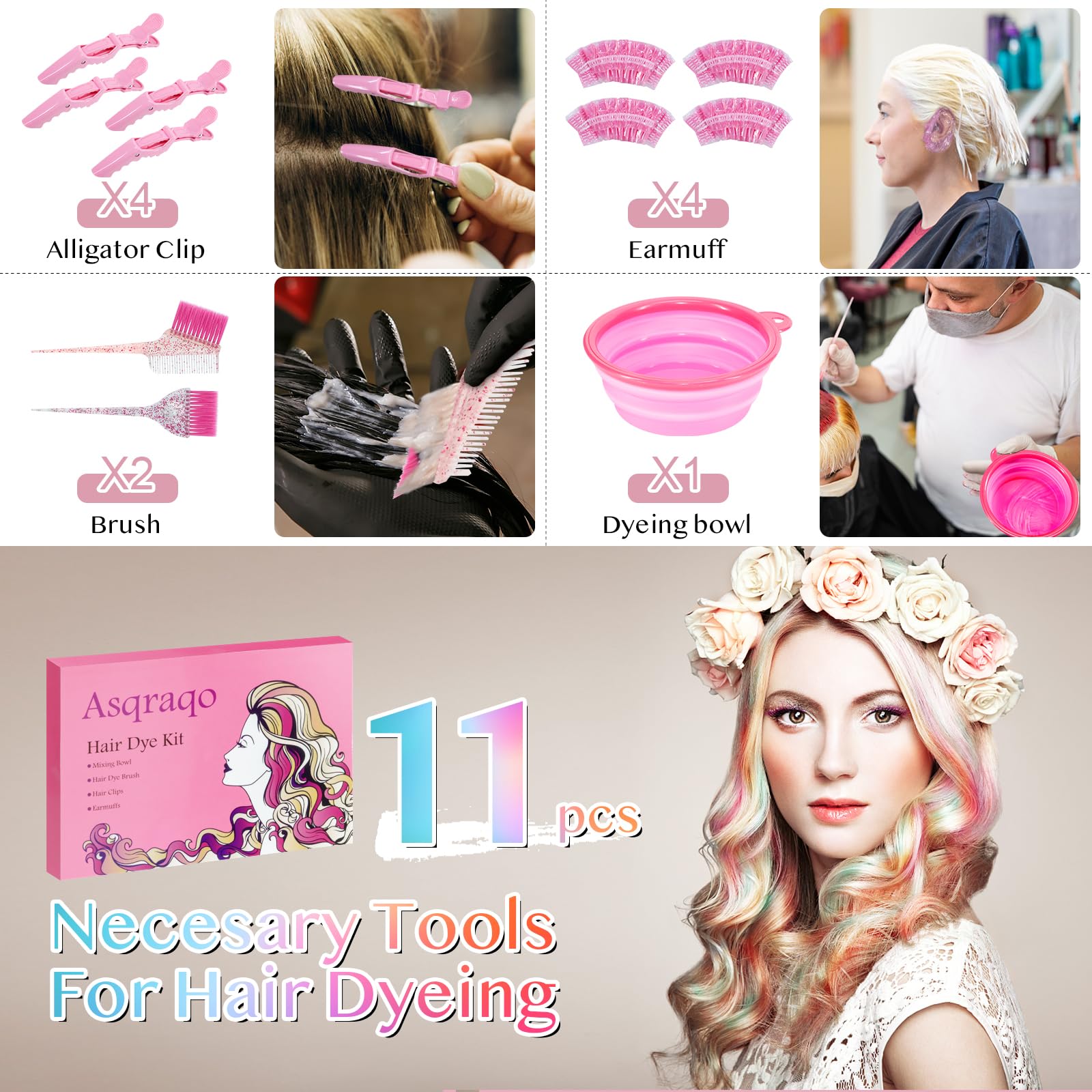 Asqraqo hair clips provide secure sectioning during coloring