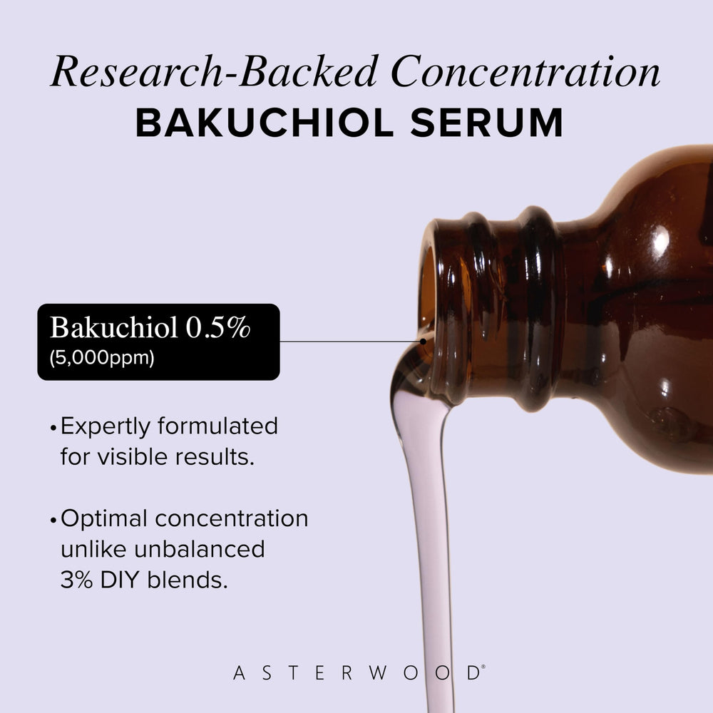 Asterwood Bakuchiol Serum, aplicación en piel húmeda para absorción óptima.