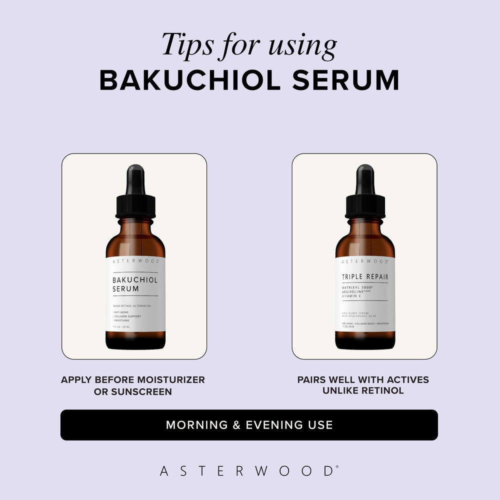 Asterwood Bakuchiol Serum, envase sin fragancia para piel sensible.