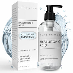 Asterwood Hyaluronic Acid Serum bottle ready for deep hydration.