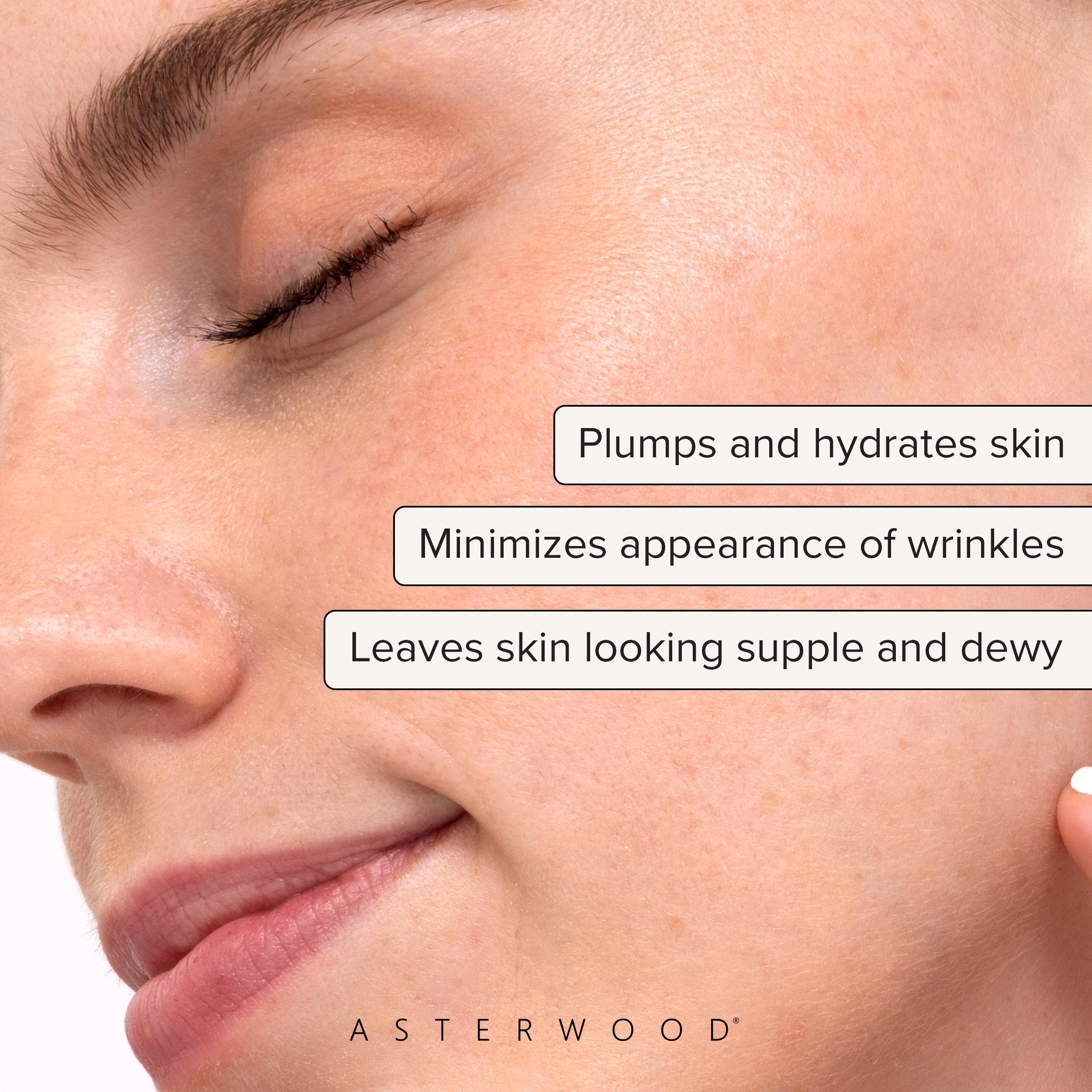 Asterwood serum pump dispensing drops for precise application.