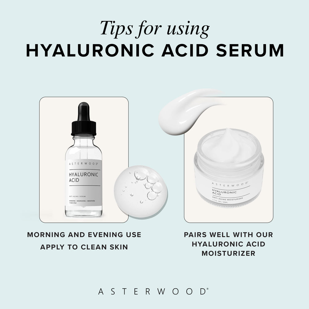 Asterwood Hyaluronic Serum texture swatch showing light, fast-absorbing gel.