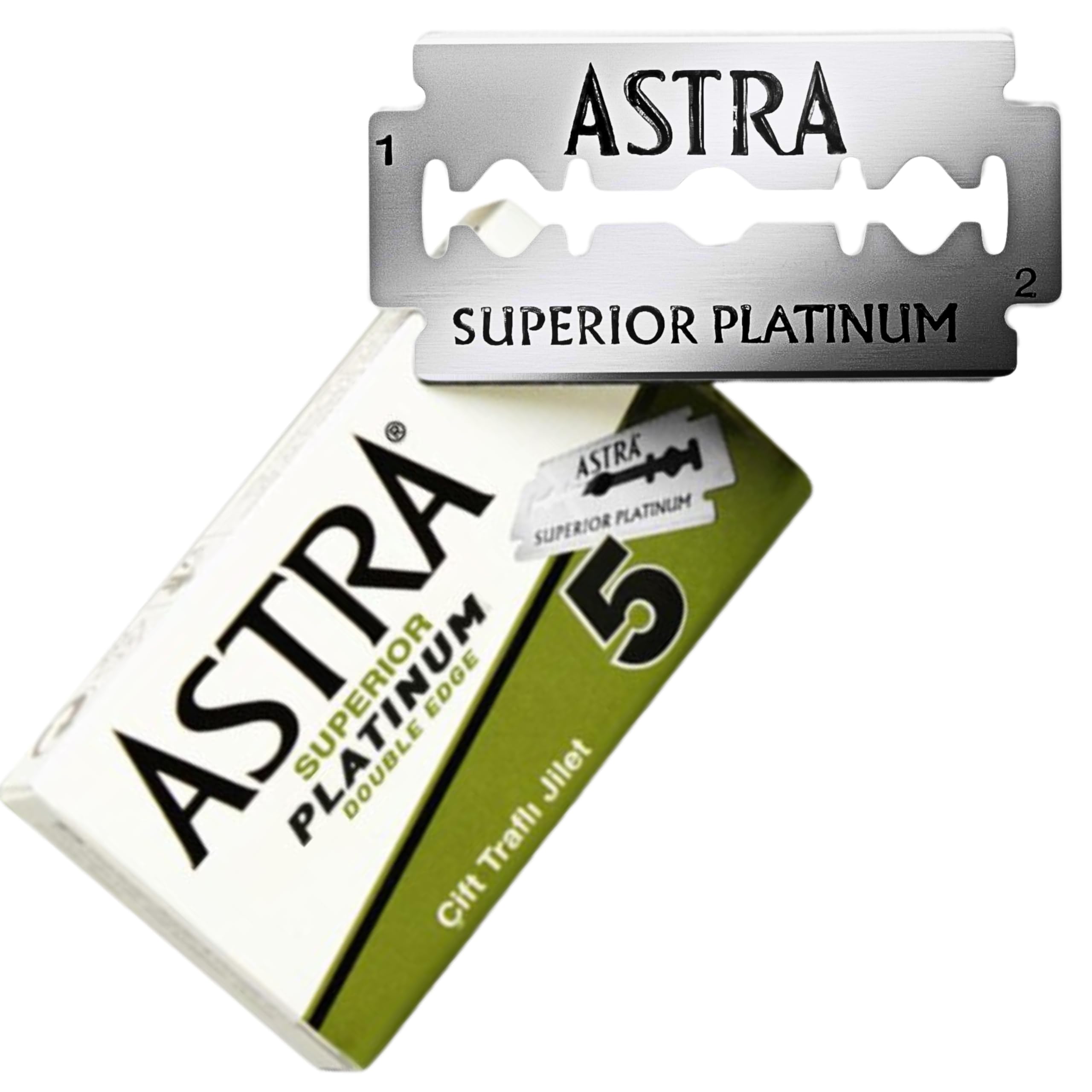 Group shot of 50 Astra Platinum blades.