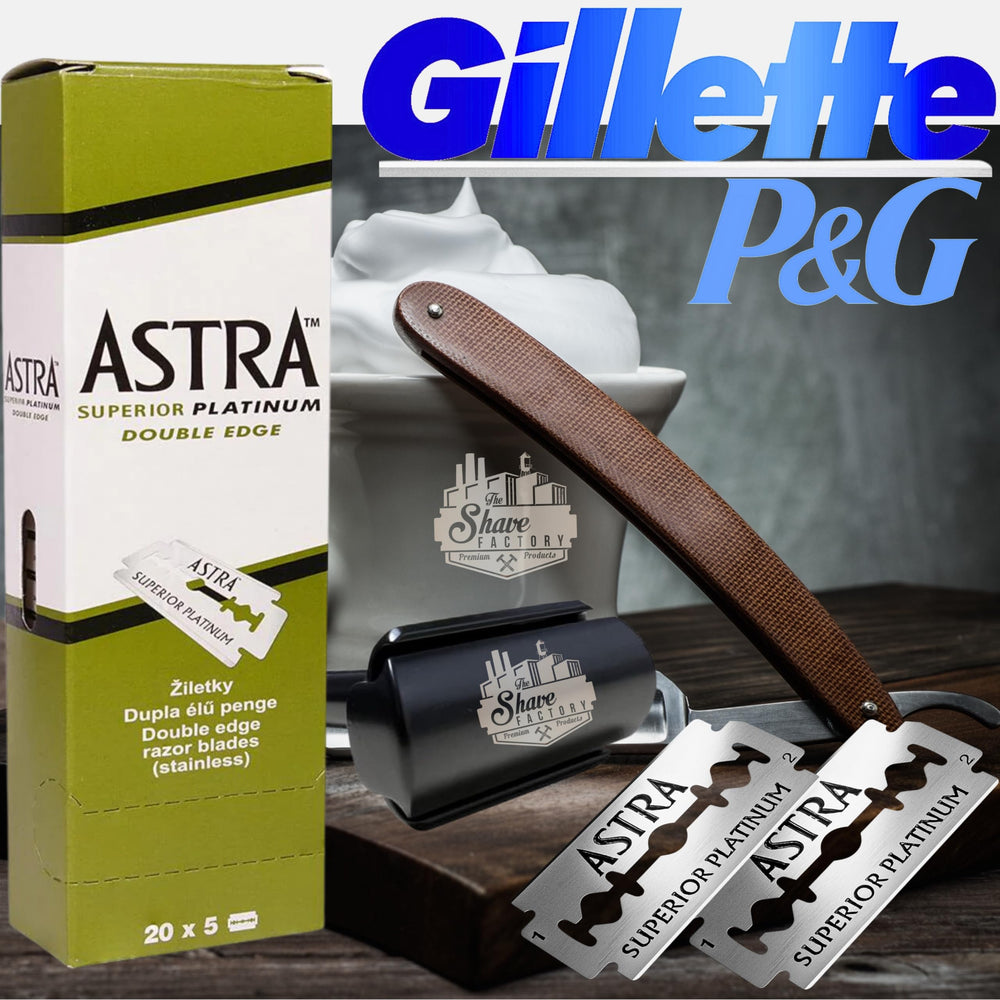 Astra Platinum blades in use with a safety razor.