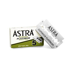 Astra Superior Platinum blade pack close-up — precision blades for a smooth, comfortable shave.