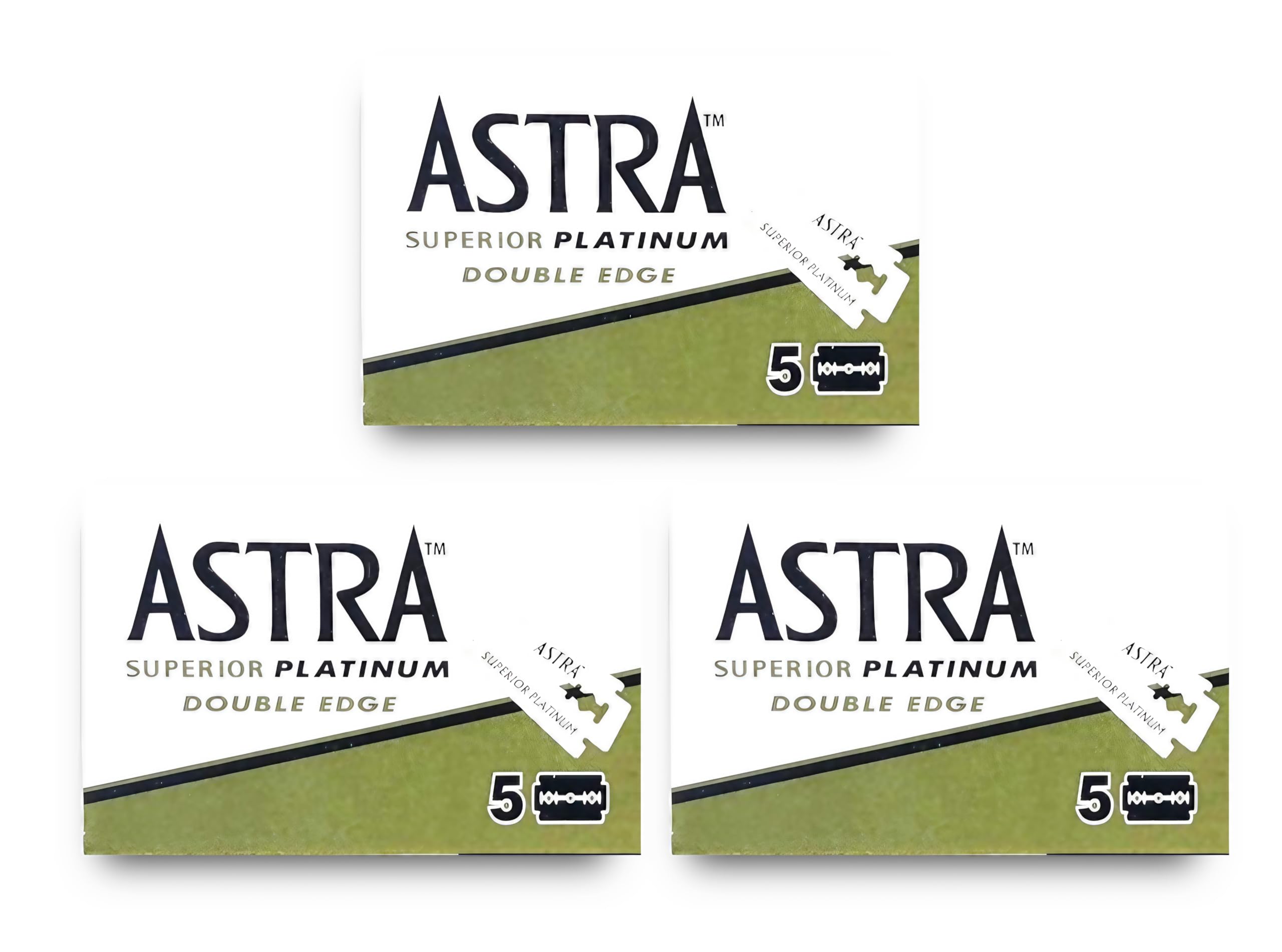 ASTRA platinum-coated double-edge blade close-up for a smooth shave