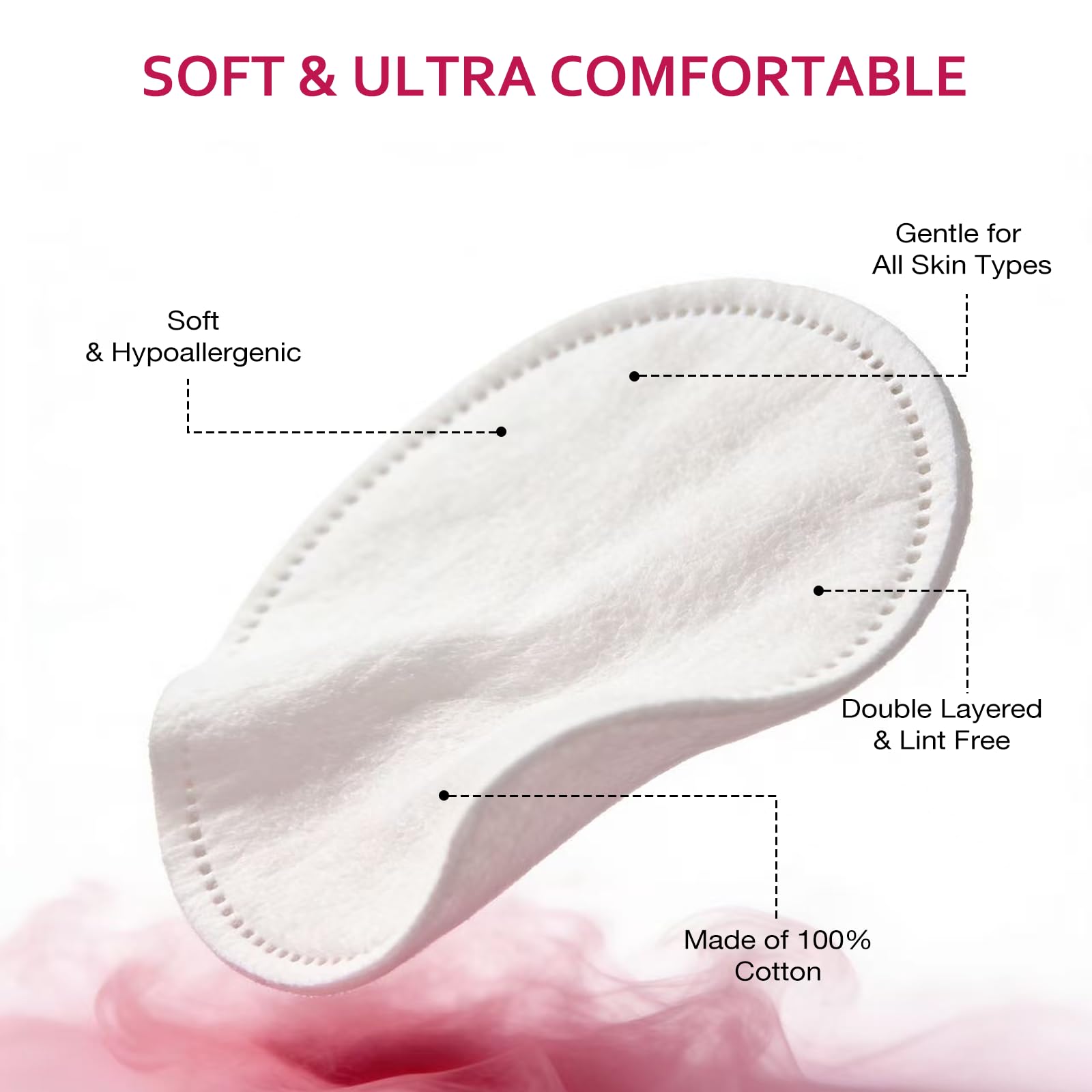 Astraescly cotton rounds close-up texture showing plush, lint-free surface.