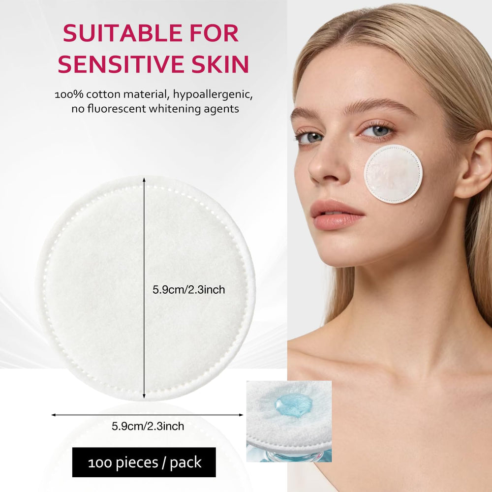 Astraescly skincare routine with 100% cotton pads for clean touch.