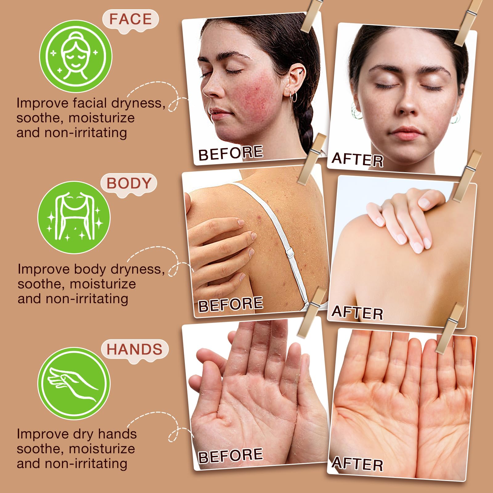 asusxcli uso diario para rostro y cuerpo, cuidado completo