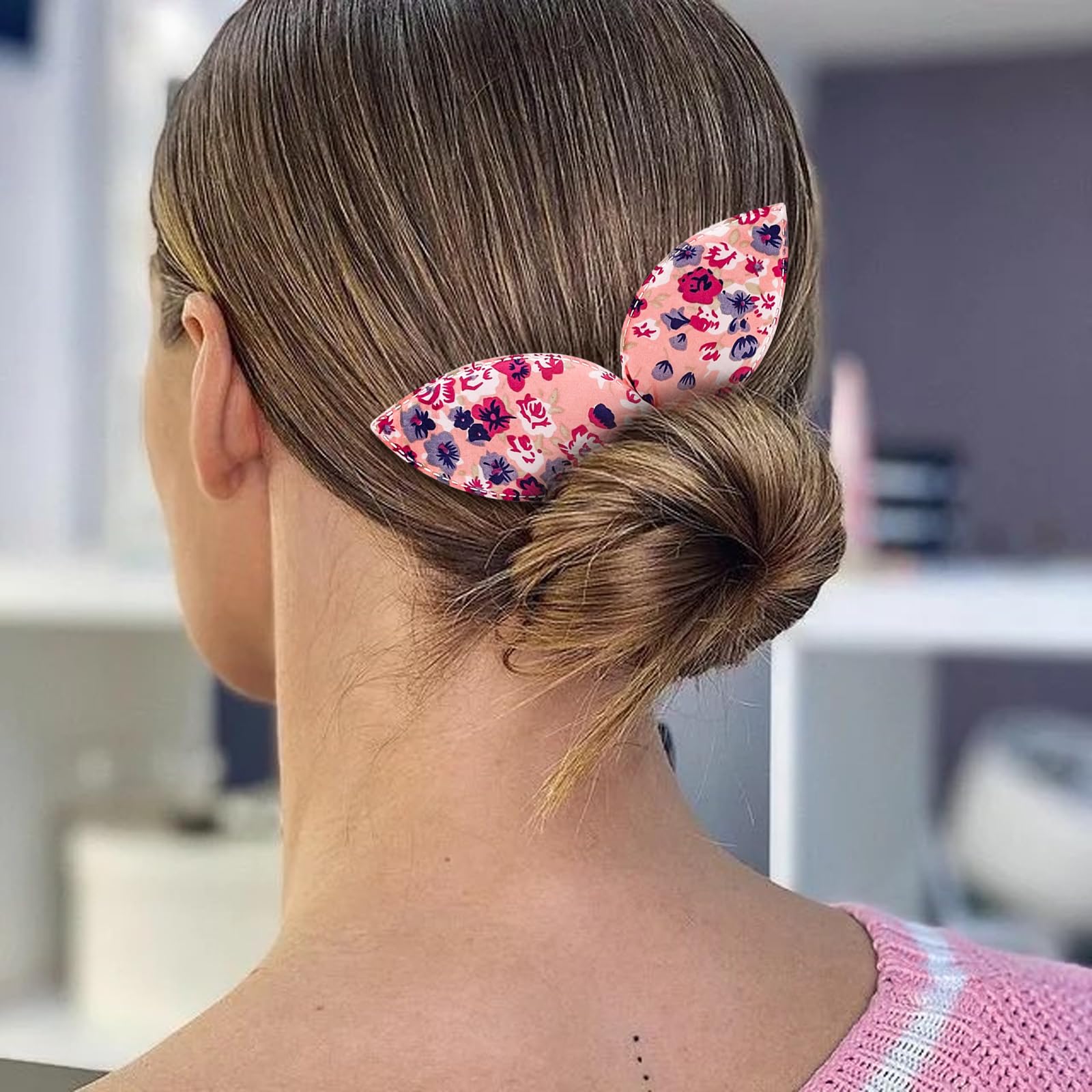 Aswewamt Deft Bun Maker flower detail adds stylish flair.
