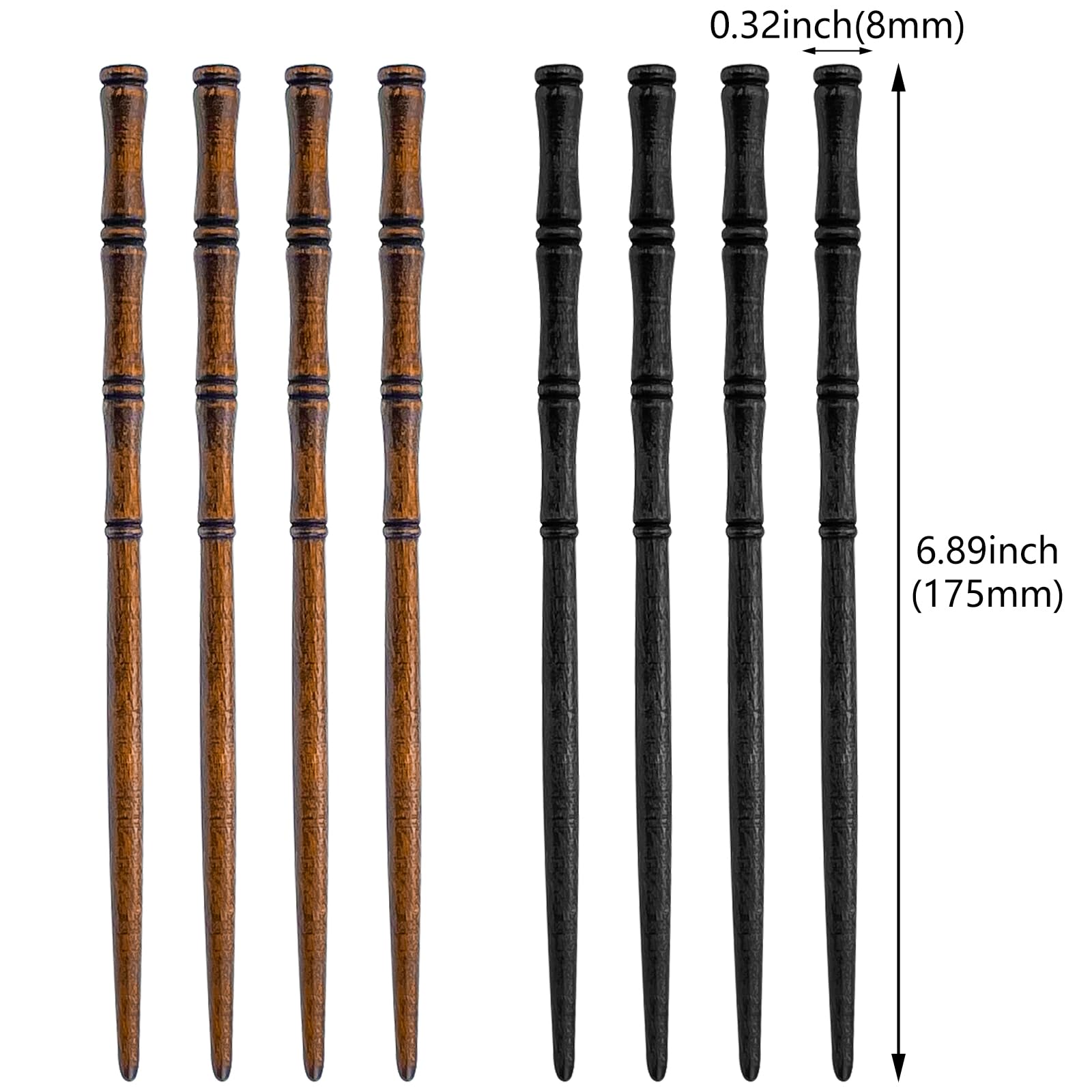 Aswewamt palillos de madera vintage, diseño retro: estilo elegante para peinados diarios