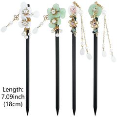 Aswewamt retro fringe-design wooden pins for vintage Hanfu looks