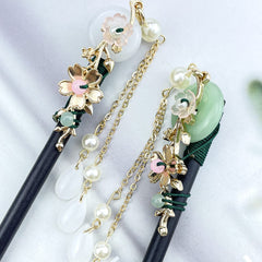 Aswewamt vintage Hanfu wooden hair fork for secure, stylish holds
