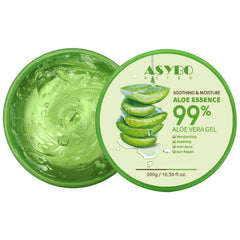 ASYBO Aloe Vera Gel 300ml bottle pour shows easy application and hydration