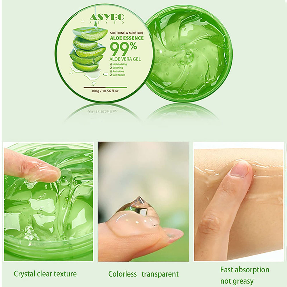 ASYBO Aloe Vera Gel on hair ends softens and conditions
