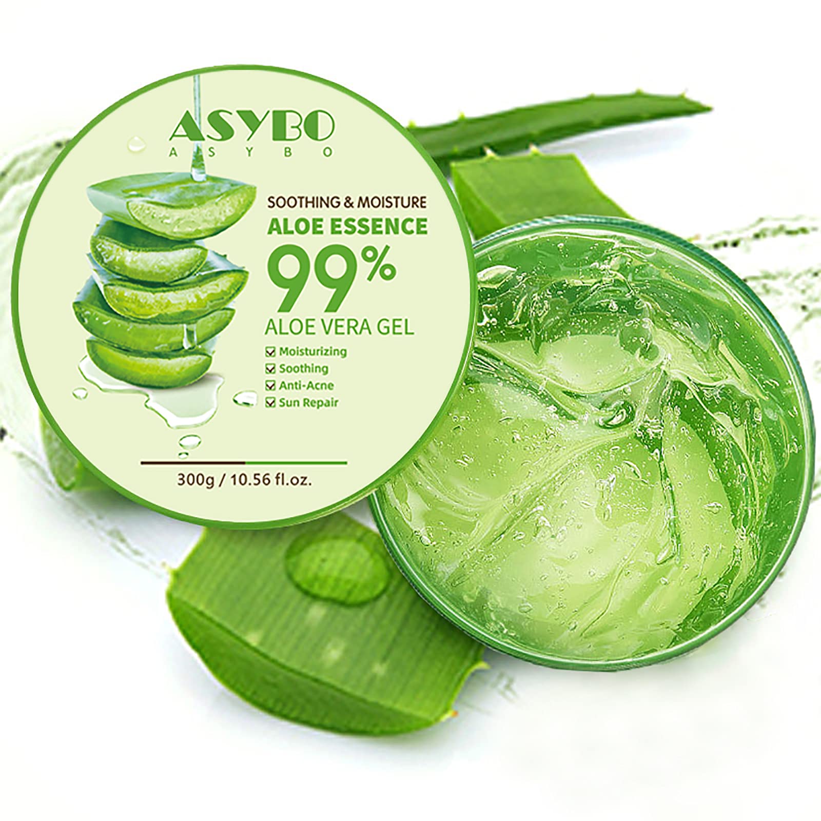 ASYBO Aloe Vera Gel soothes sunburn and supports recovery