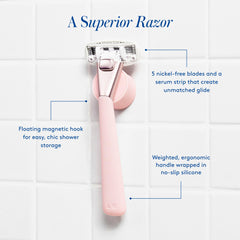Glossy Shave Oil Super Pink bottle for silky glide during shave