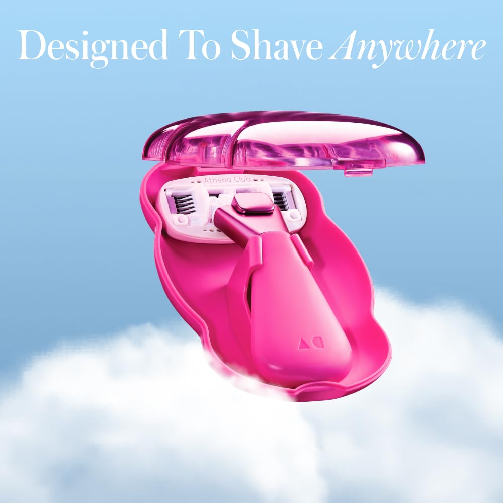 Athena Club pink travel packaging adds style and portability.