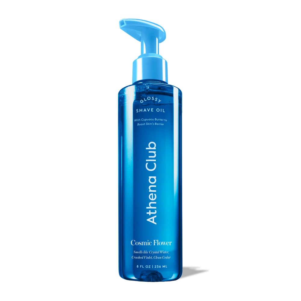 Athena Club Shave Oil bottle with oil-serum texture for a smooth glide.