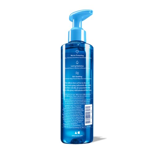 Athena Club Shave Oil close-up highlighting a lightweight glide on skin.