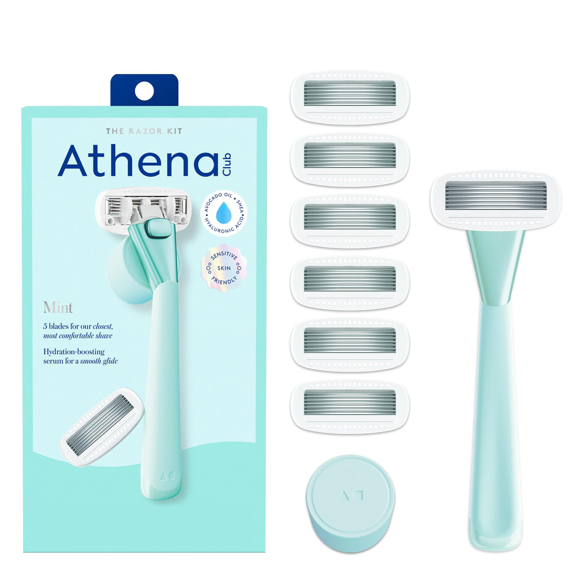 Athena Club razor handle with ergonomic grip for a comfortable, precise shave.