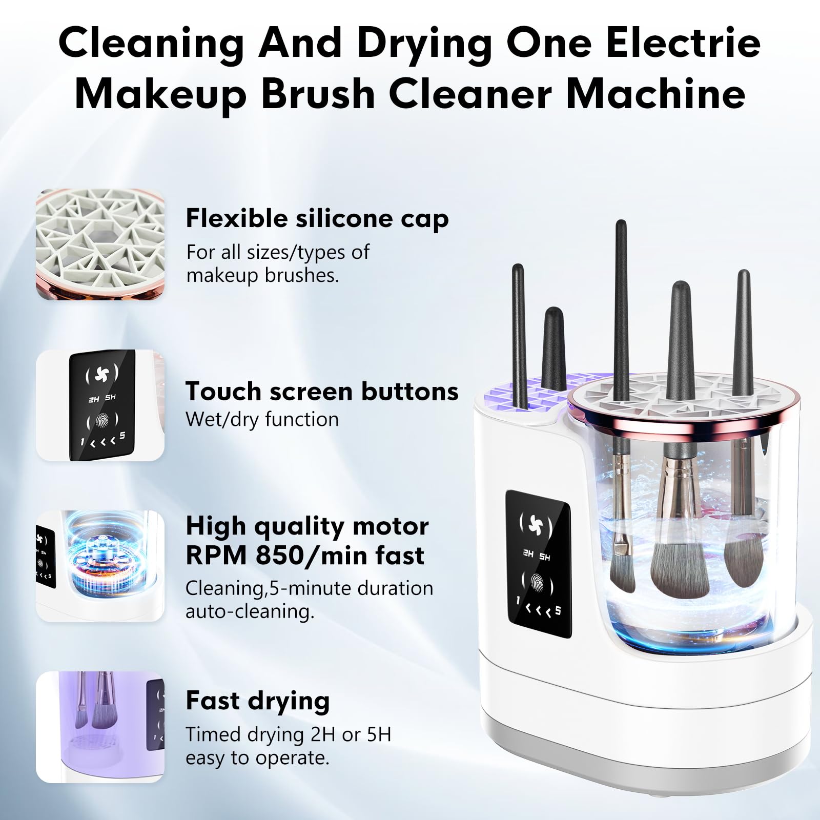 ATIDIE automatic cleaner close-up while operating, effortless cleaning