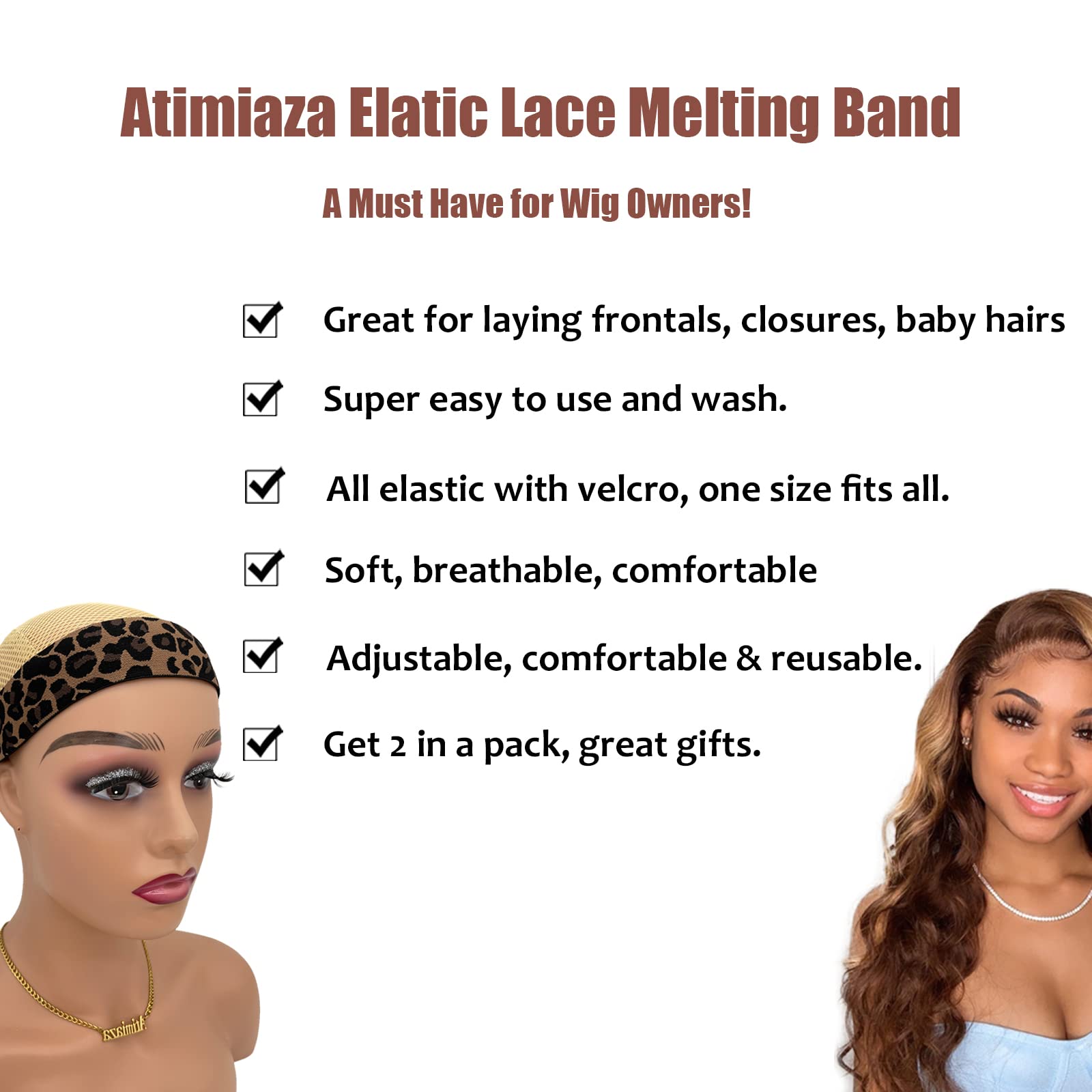 Atimiaza wig bands leopard pack; stylish design aids edge laying.