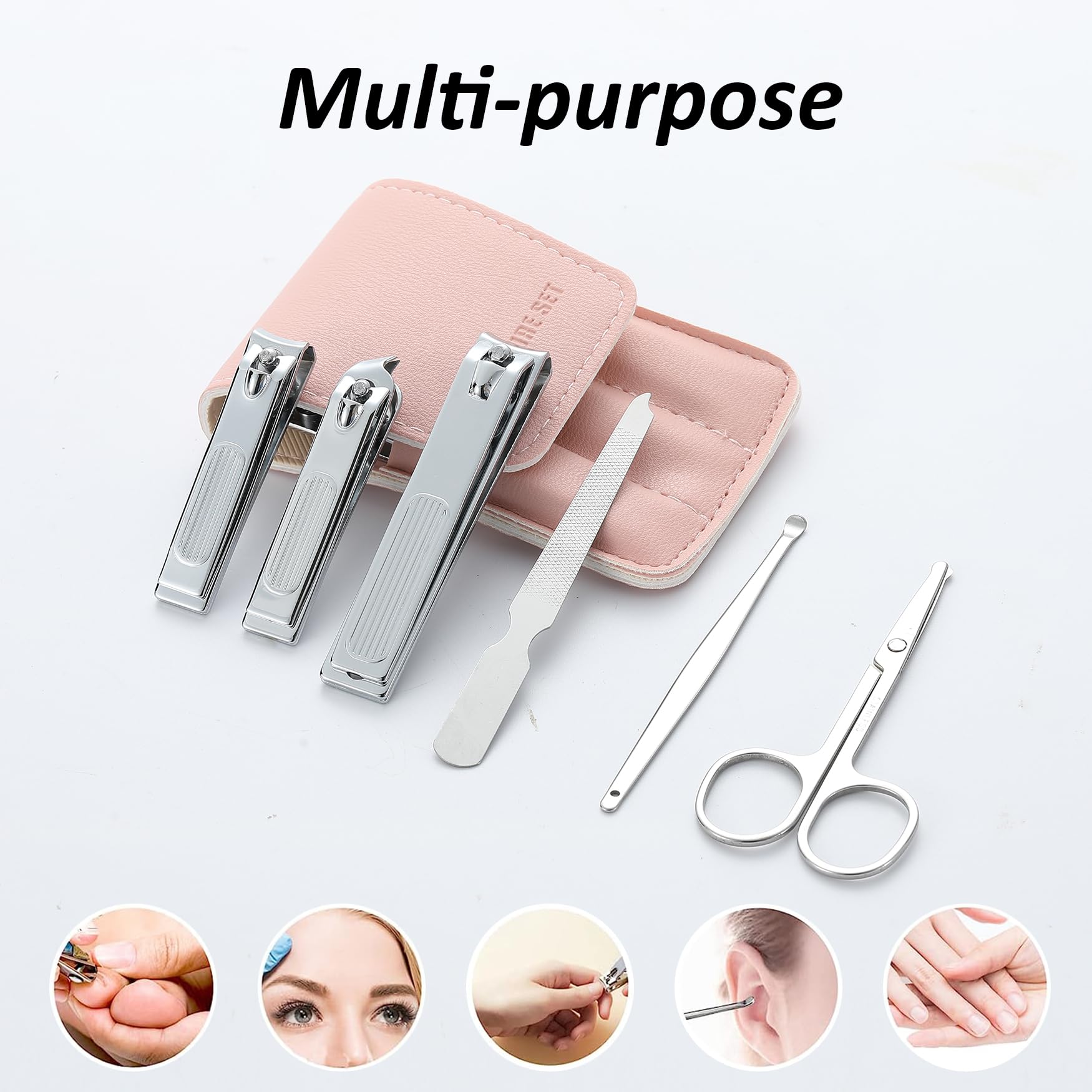 Atimier stainless steel nail clippers with sharp blades for precise trimming.
