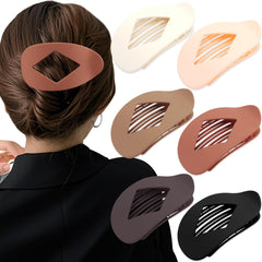 Atoden clip cabello plano redondo grande con forma oval, agarre suave para peinados firmes.
