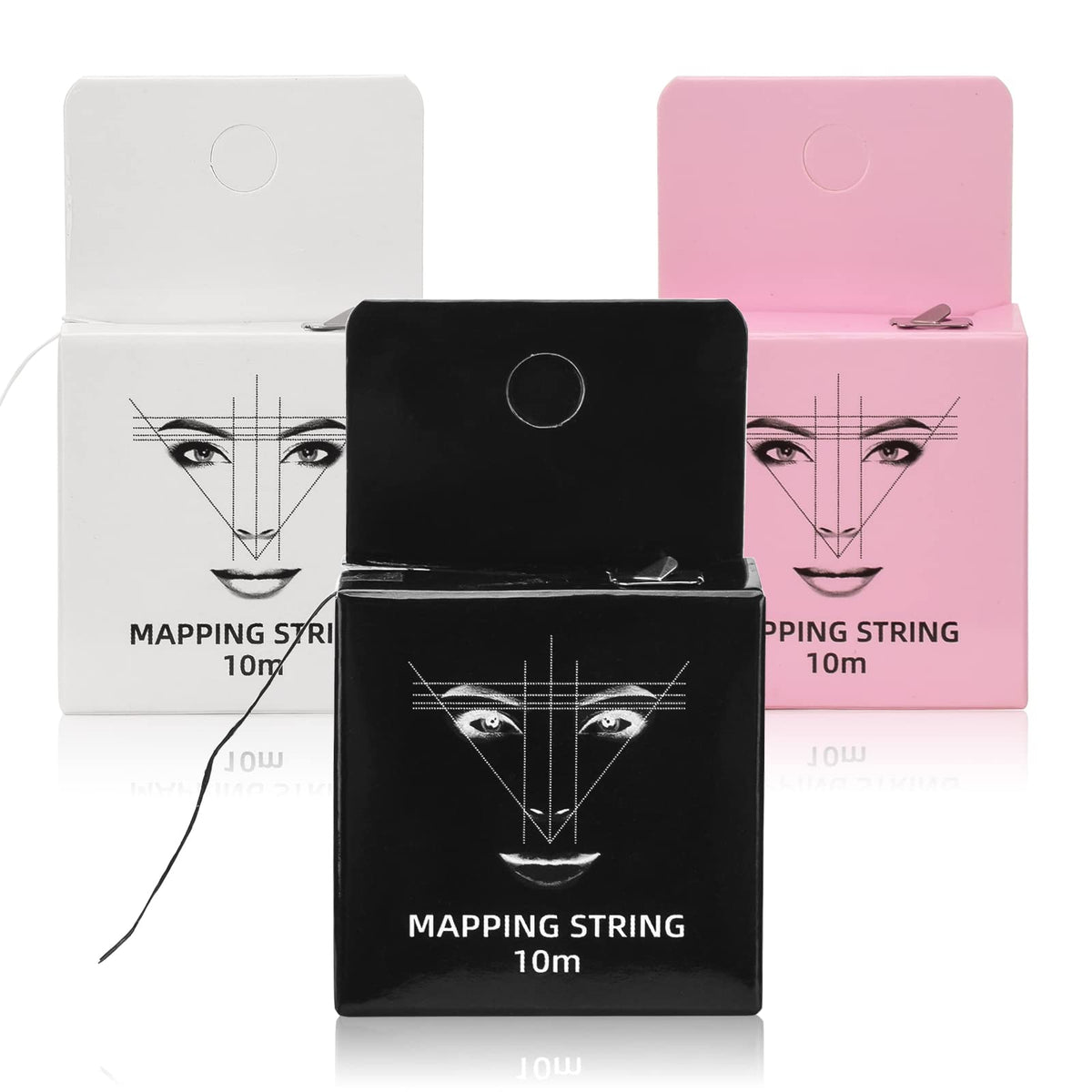 Atomus hilo de mapeo para cejas de 10 m en negro para precisión.