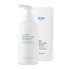 ATOMY Champú Herbal en botella, limpieza suave para uso diario.