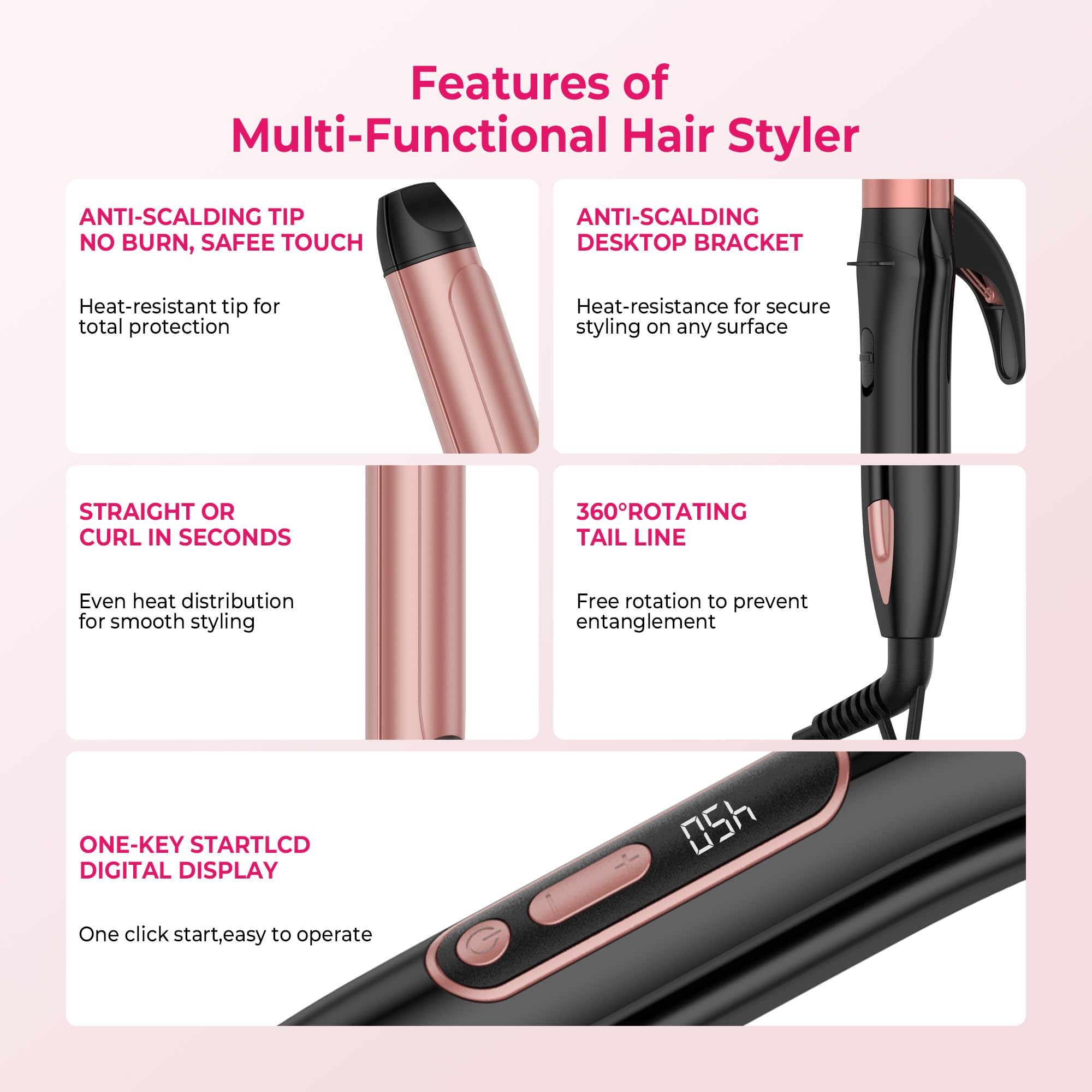 Atopskins ceramic coating curler offers even heat for consistent results.