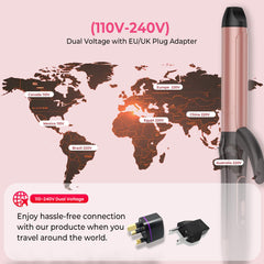 Atopskins EU/UK plug adapters-curler makes international use simple.