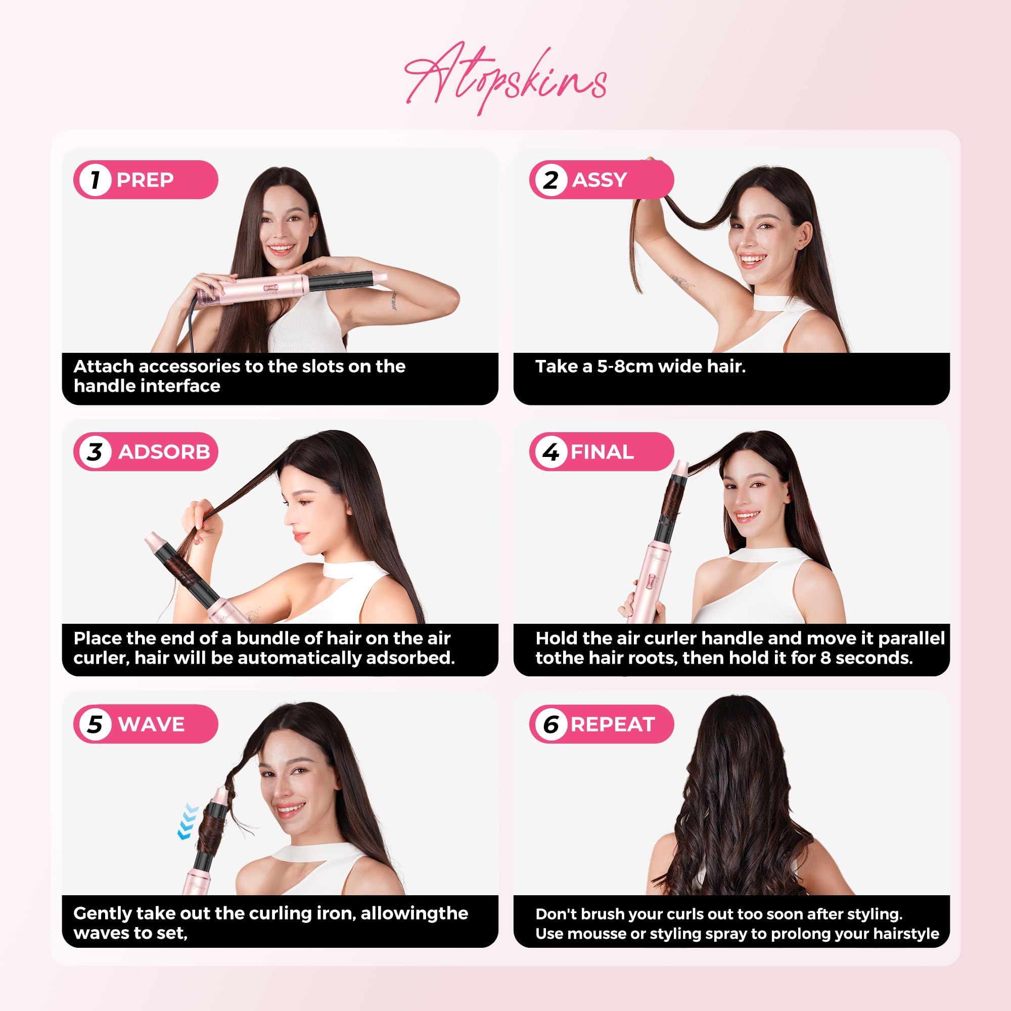 Atopskins pink finish evokes a gift-ready styling kit