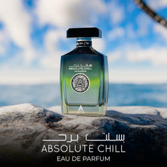 Atralia Absolute Chill mist spray demonstrating a clean, long-lasting projection for all-day wear.