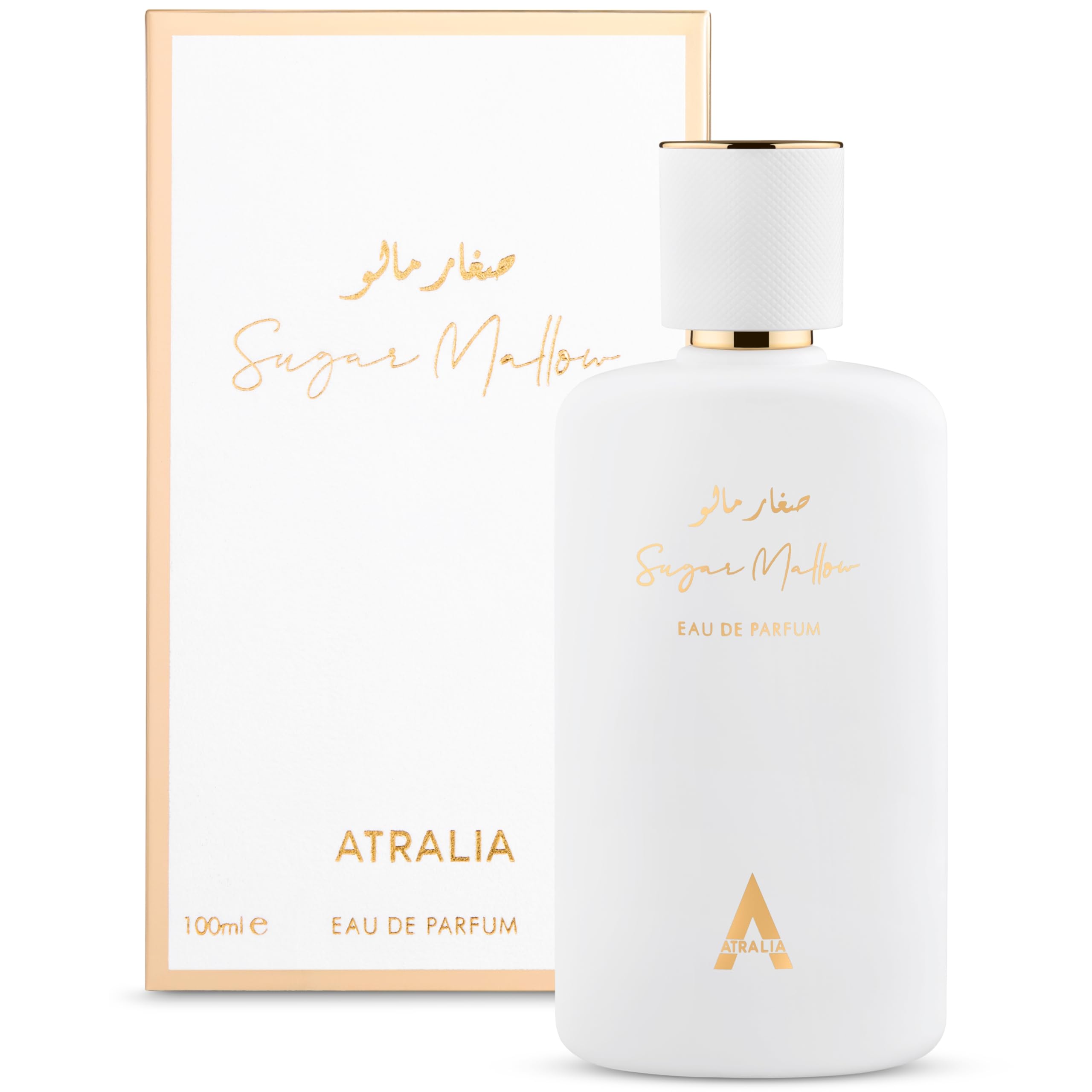 Atralia Sugar Mallow bottle front showcases a chic, gift-ready design.