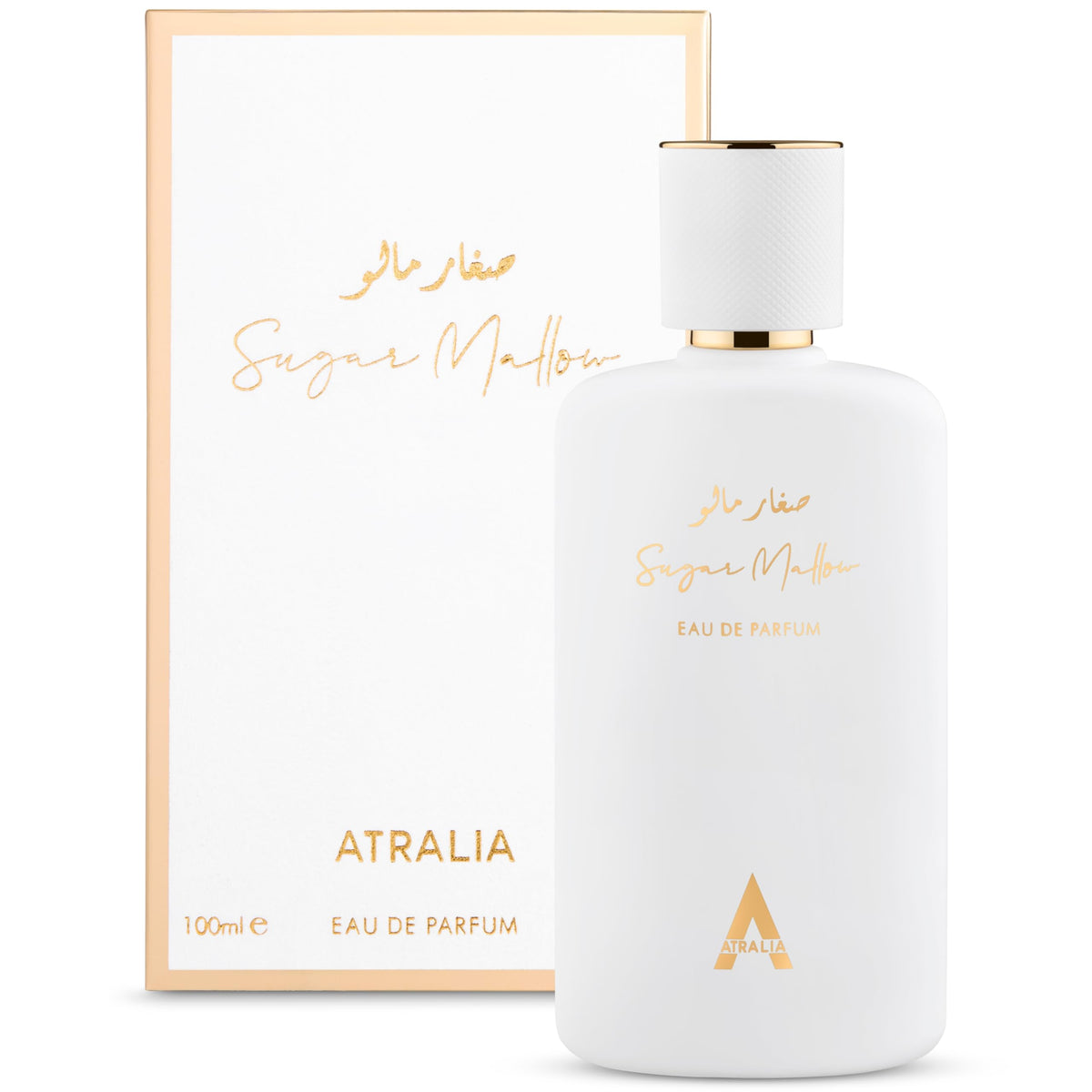Atralia Sugar Mallow bottle front showcases a chic, gift-ready design.