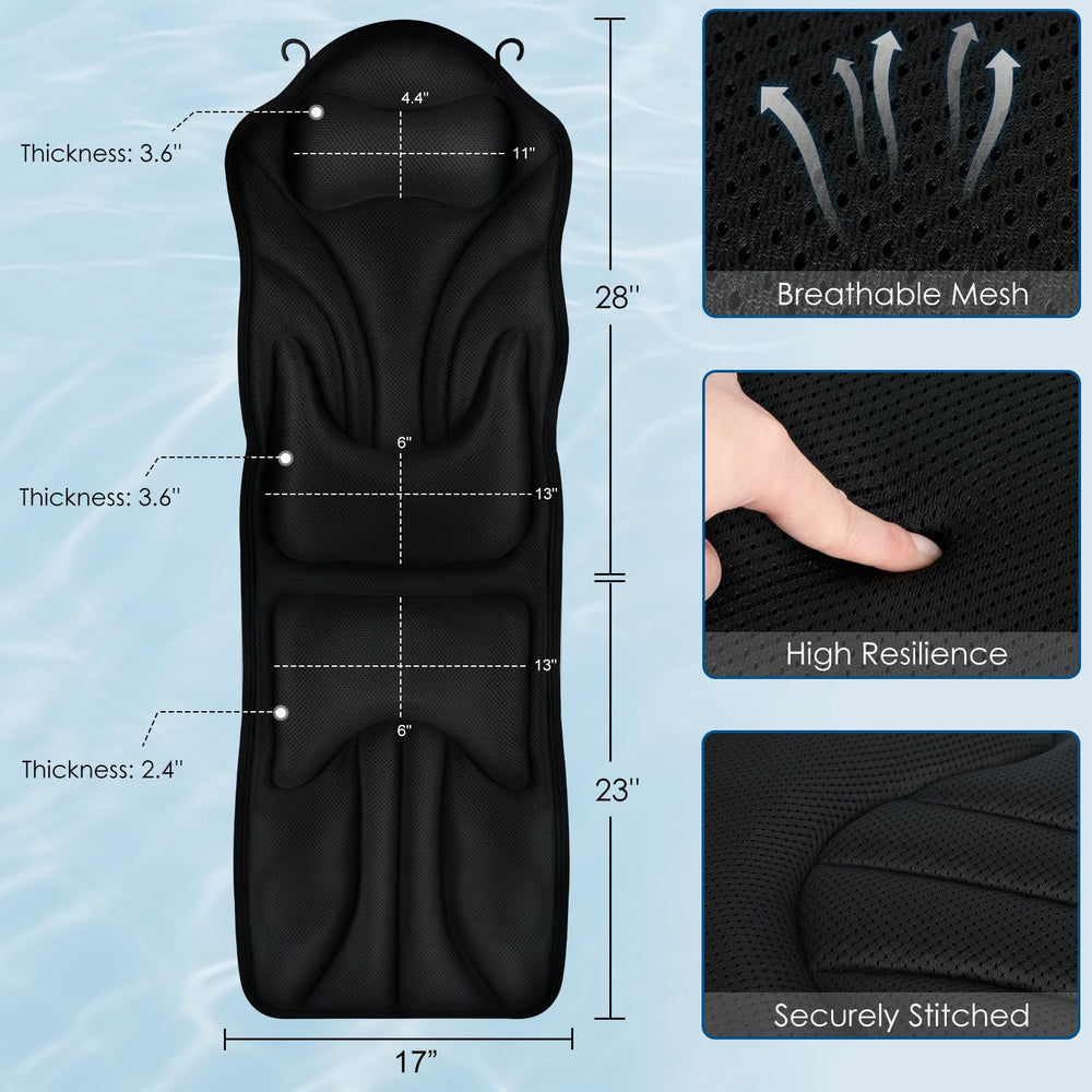 Atsuwell full body bath pillow hip support eases hip pressure for longer soaks.