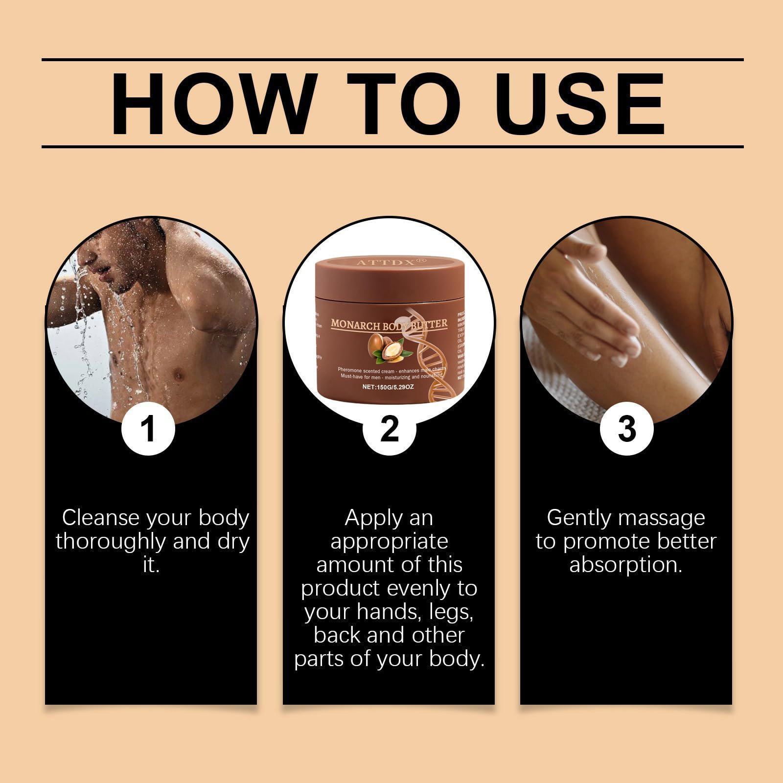 ATTDX Crema para hombres, uso diario tras la ducha