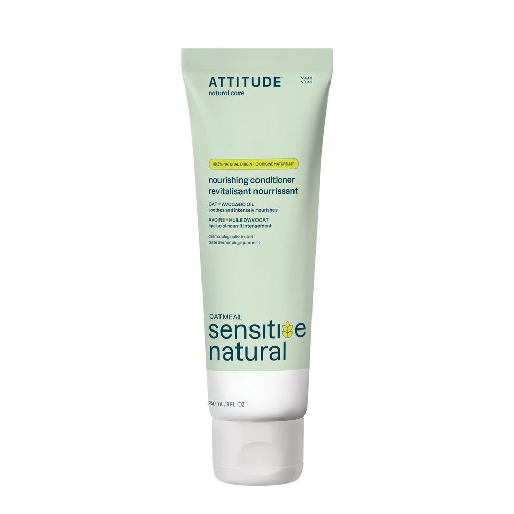 Acondicionador ATTITUDE para cabello sensible en botella, cuidado diario suave