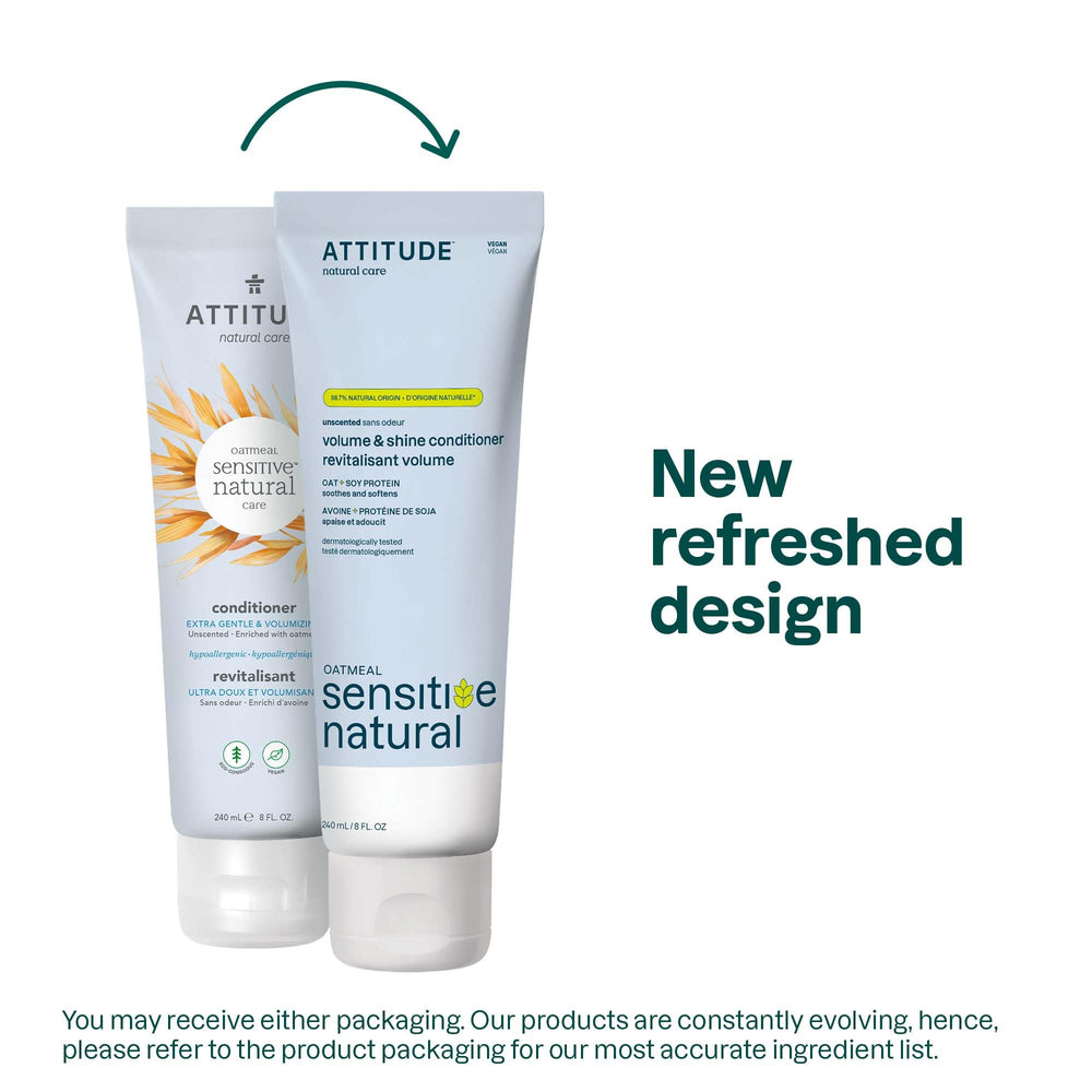 ATTITUDE Acondicionador textura cremosa sin fragancia para cabello sensible