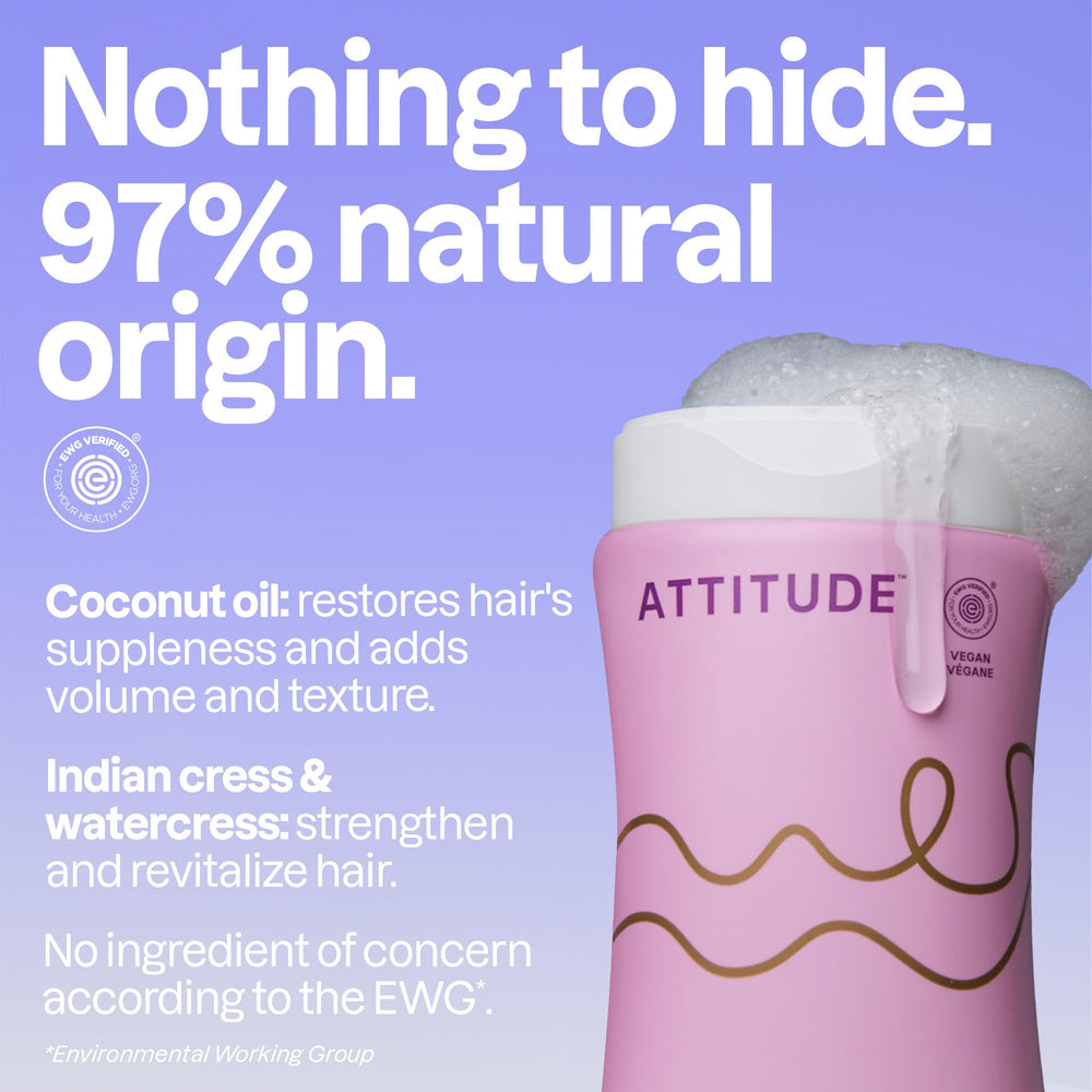 ATTITUDE Amplifying Shampoo, ingredientes naturales que cuidan el cabello