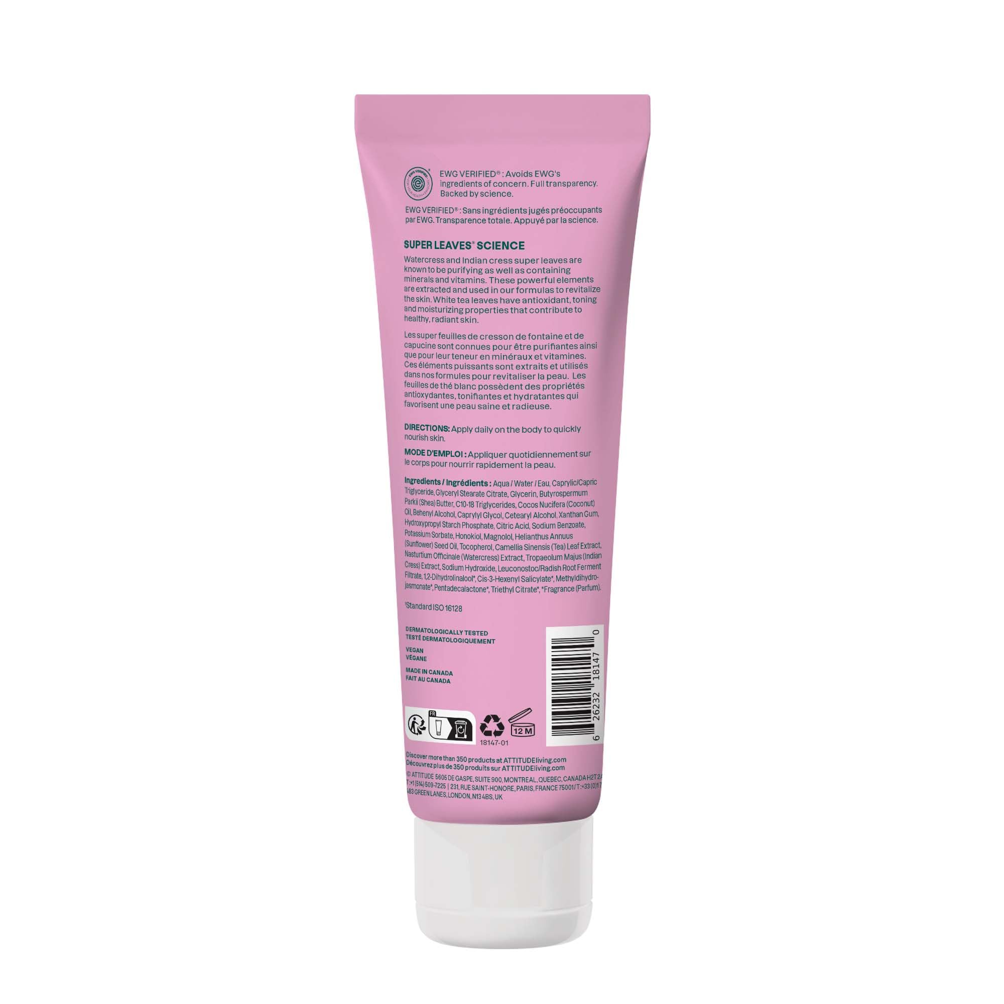ATTITUDE Loción Corporal, envase plástico reciclable, belleza responsable