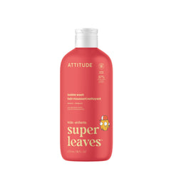 ATTITUDE Bubble Wash para Niños: botella visible con espuma suave para baño diario.